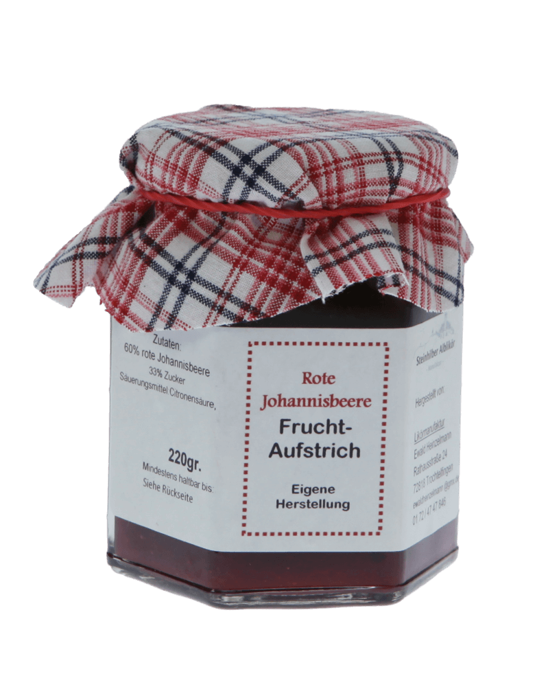 Rote Johannisbeeren Fruchtaufstrich 220 Gramm Rote Johannisbeeren Fruchtaufstrich 220 Gramm